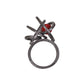 Handmade silver ring rhodium plated with coral. CDSPk