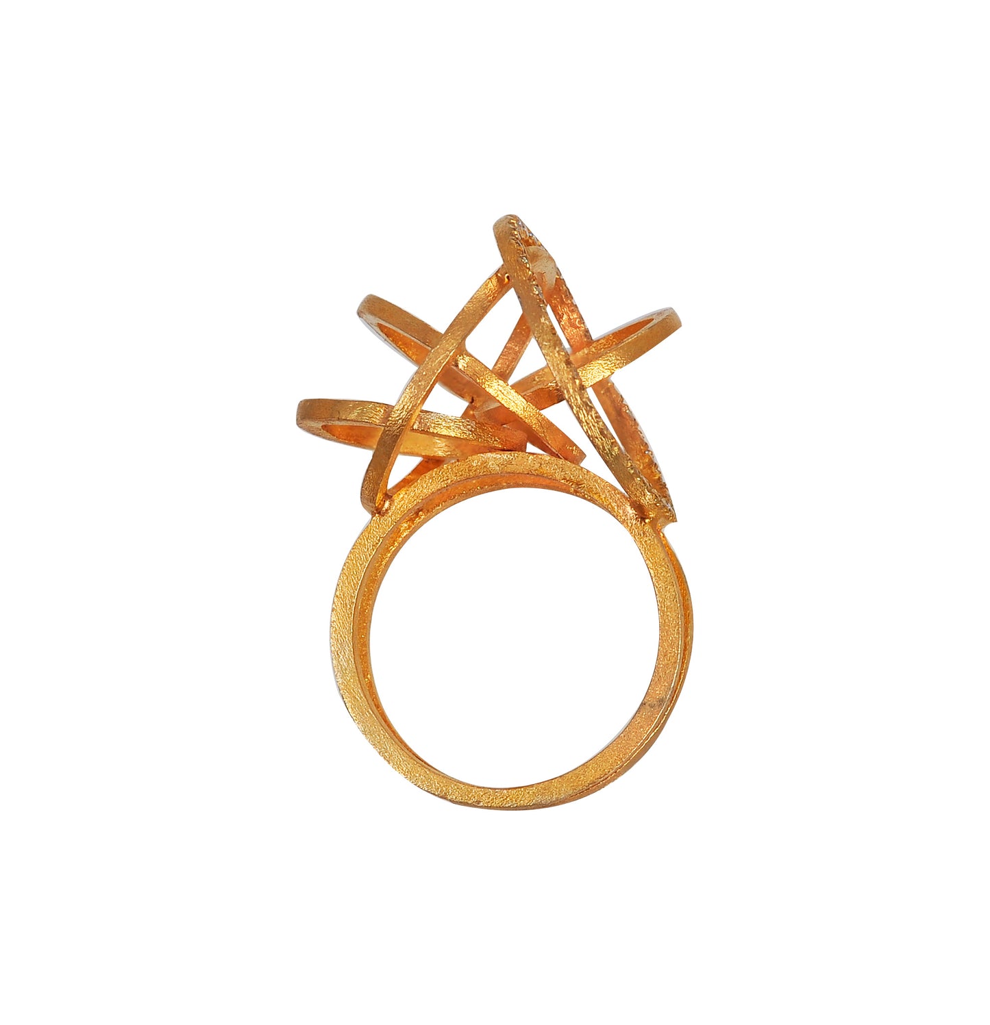 Handmade silver ring goldplated with zirgon. CDSXZ