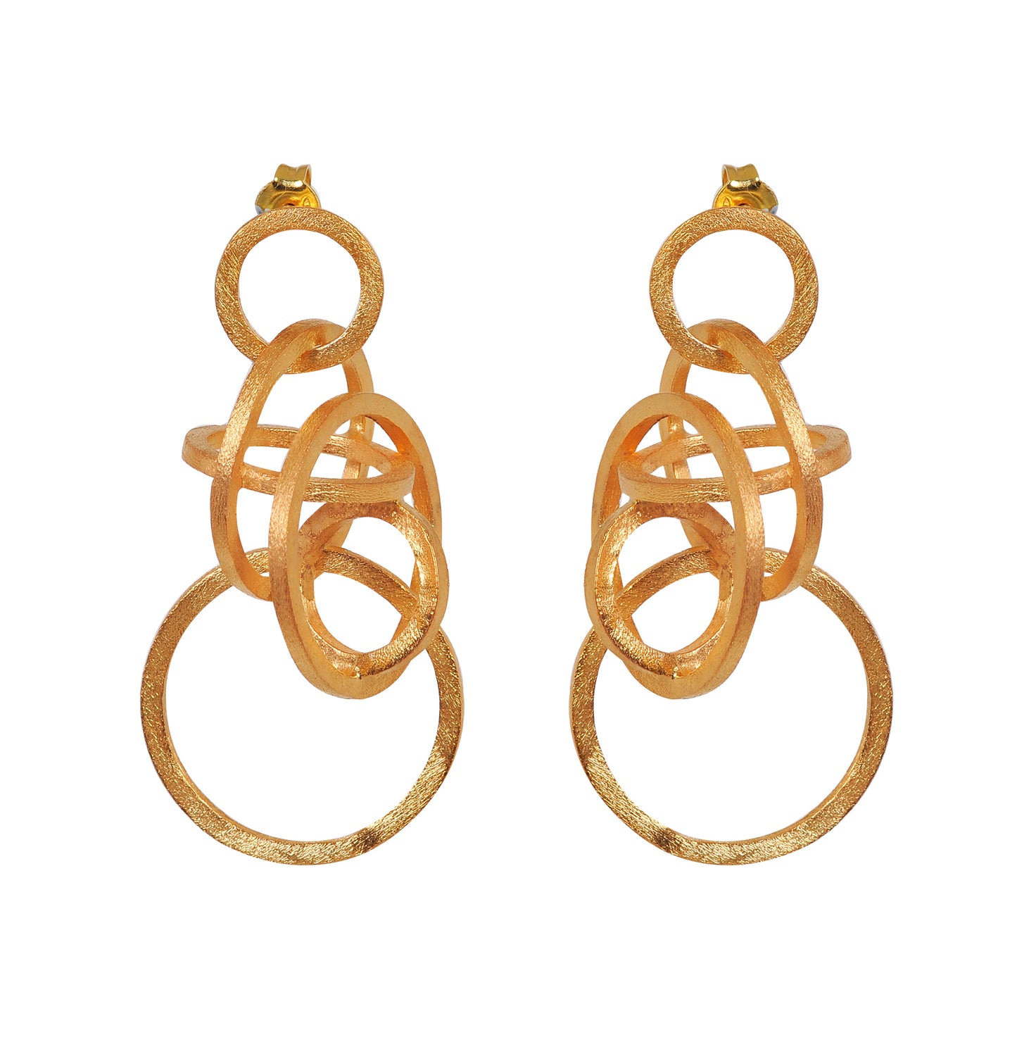 Handmade silver earrings goldplated